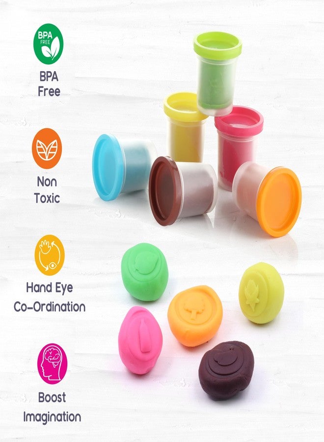 Chanak Clay Dough Kit for Kids, 6 Colours, Non-Toxic Air Dry Clay with Moulds & Tools, Creative DIY Craft Set, BIS Approved, 50g Each - Image 4
